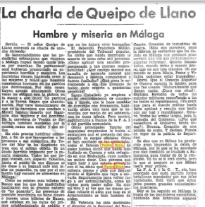 EL PROGRESO. 14 FEB 1937. DISCURSO QUEIPO